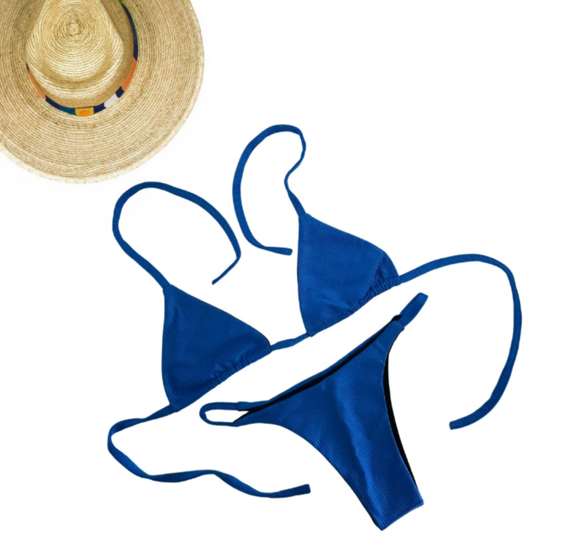 Bikini Satinado Azul Marino - 2