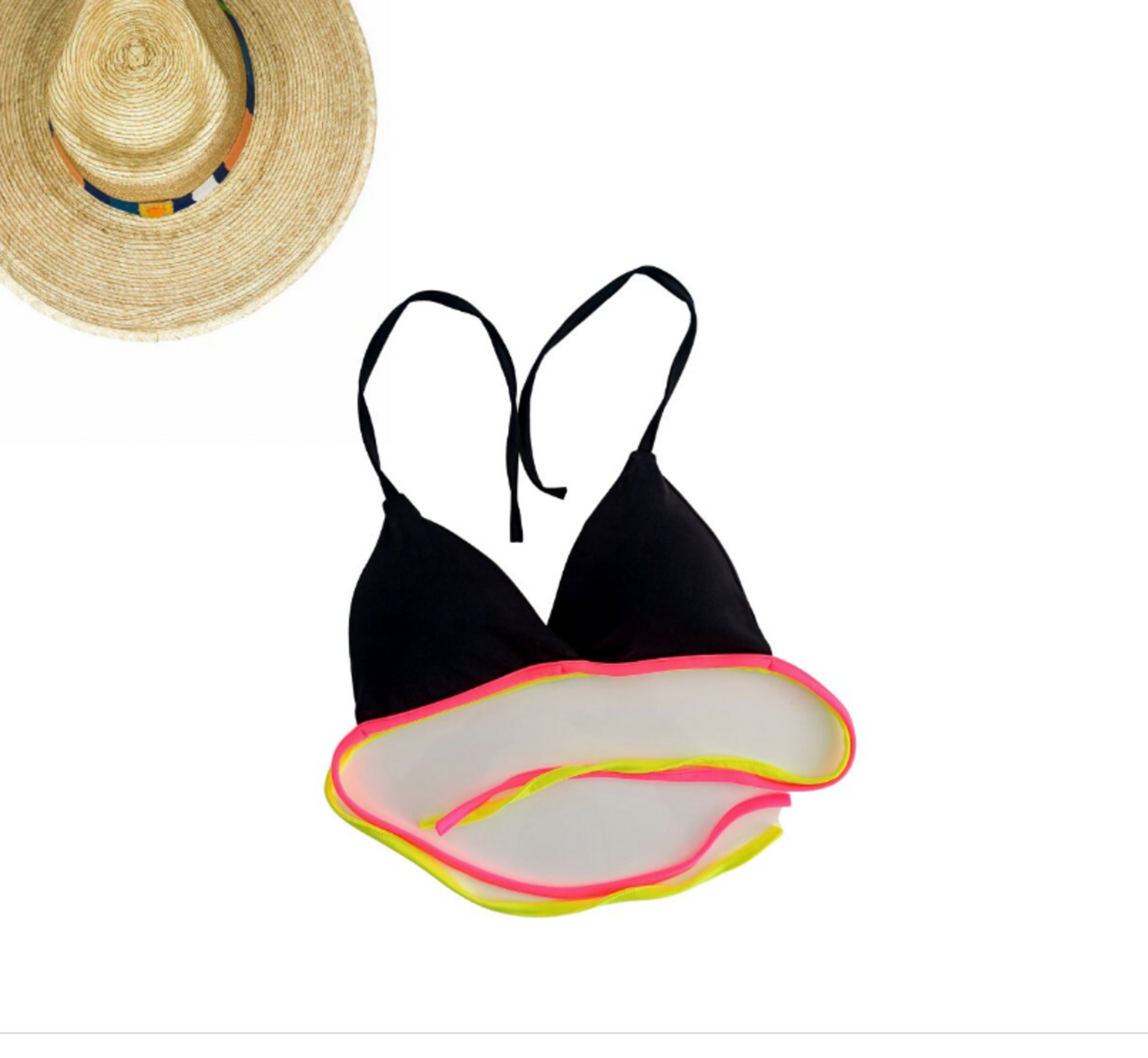 Bikini Negro con Tirantes de Neón - 2
